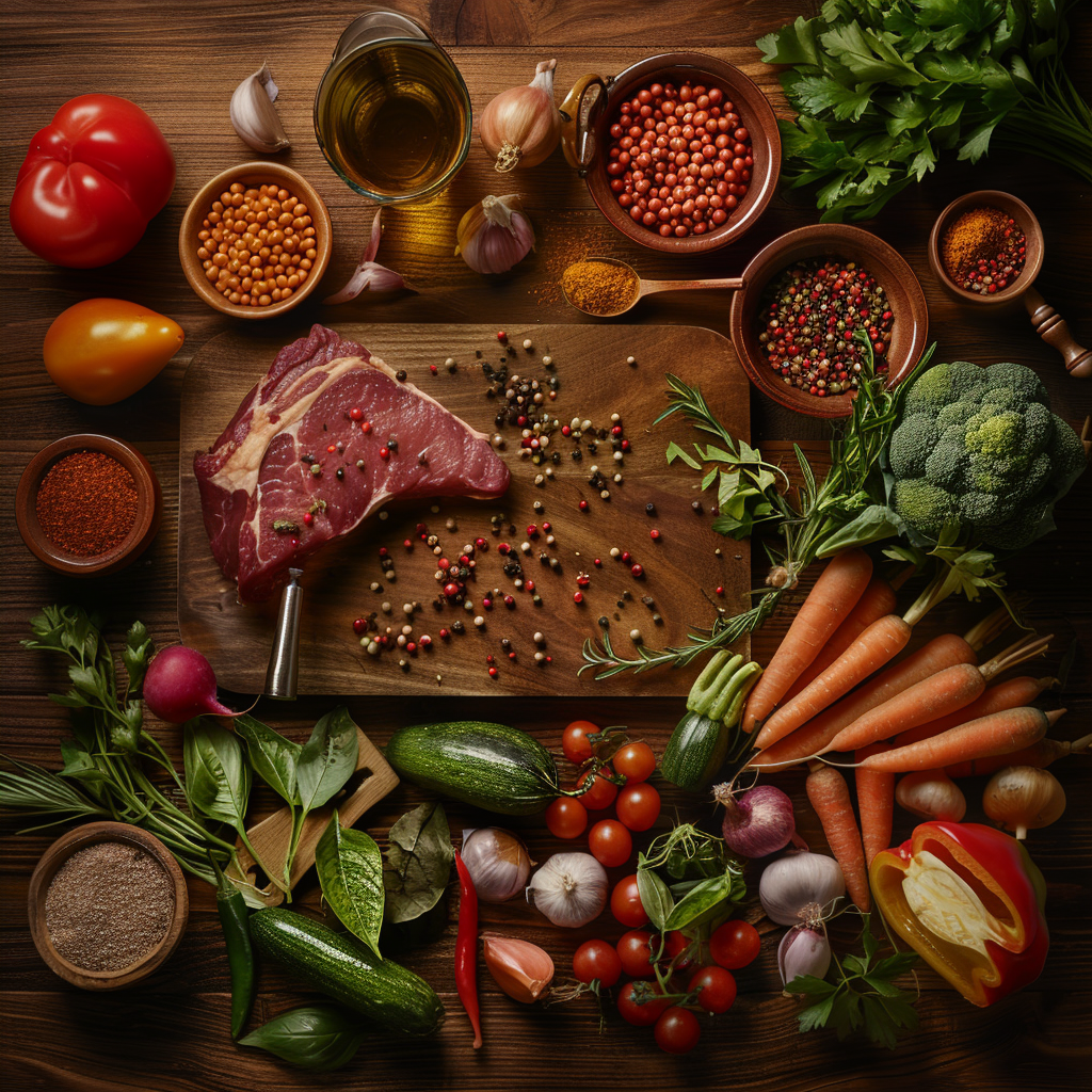 Ingredients on a table